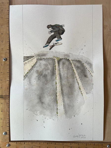 Original Watercolor Illustration - April Skateboards 2023 3