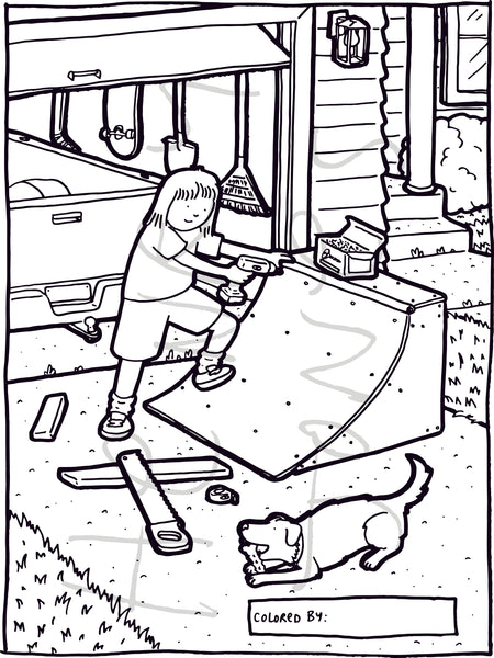 Coloring Page - Driveway Quarterpipe