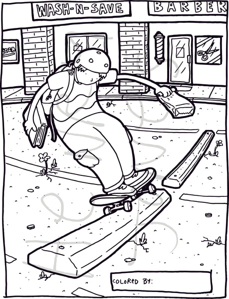 Coloring Page - Parking Lot Curb
