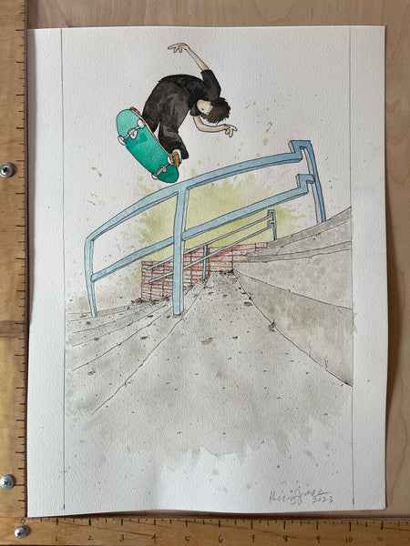 Original Watercolor Illustration - April Skateboards Series 2023 5