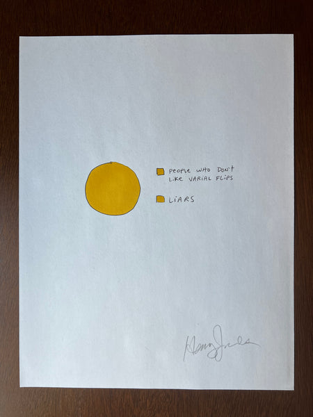 "Varial Flip Pie Chart" - Original 8.5x11" Drawing