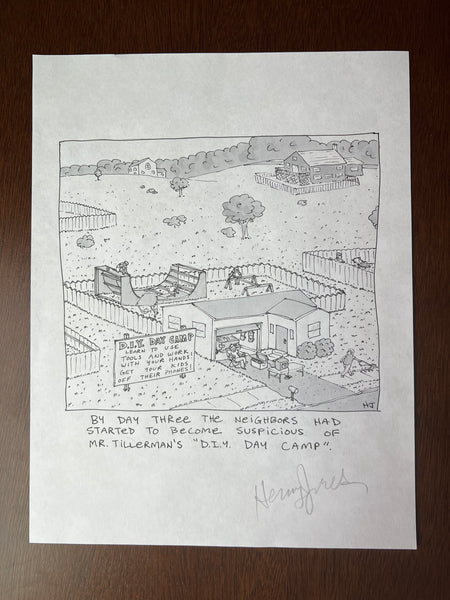 "DIY Day Camp" - Original 8.5x11" Drawing