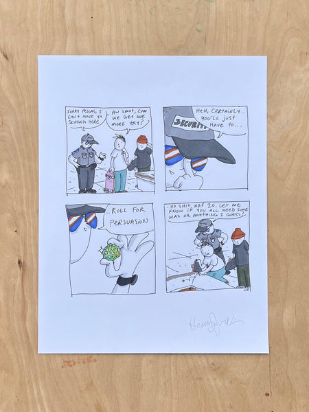 "Roll For Persuasion" - Original 8.5x11" Drawing